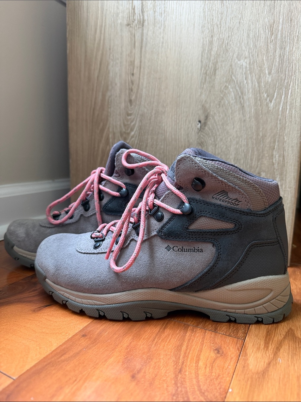 Columbia Gray and Pink Waterproof Hiking Boots